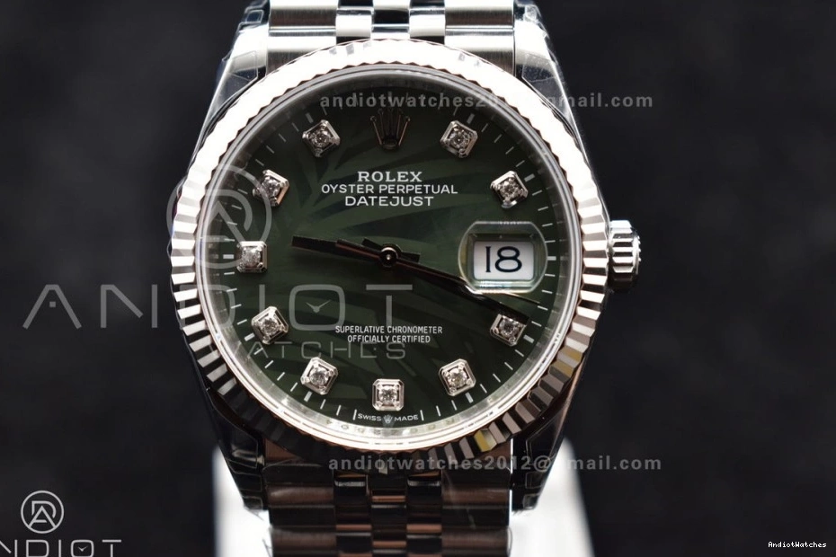904L On Jubilee Best 36 VS 573 SS Bracelet Timeless VSF Edition DateJust Dial Diamond Steel Green 126234 1:1 0303